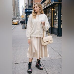 Vintage Venesha Cardigan Womens size M Angora Blend Fuzzy Sweater Lined pristine